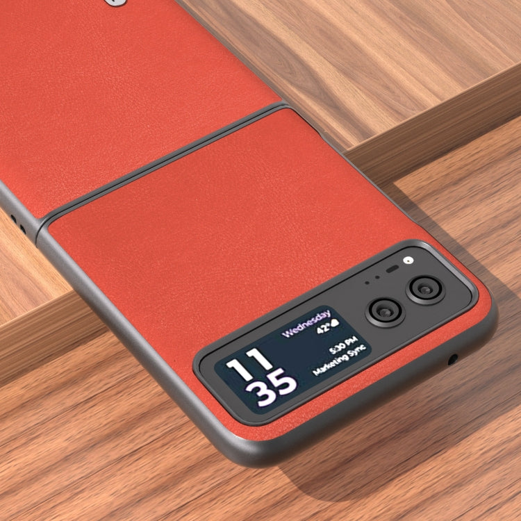 For Motorola Razr 40 ABEEL Haze Texture PU Phone Case(Red) - Motorola Cases by buy2fix | Online Shopping UK | buy2fix