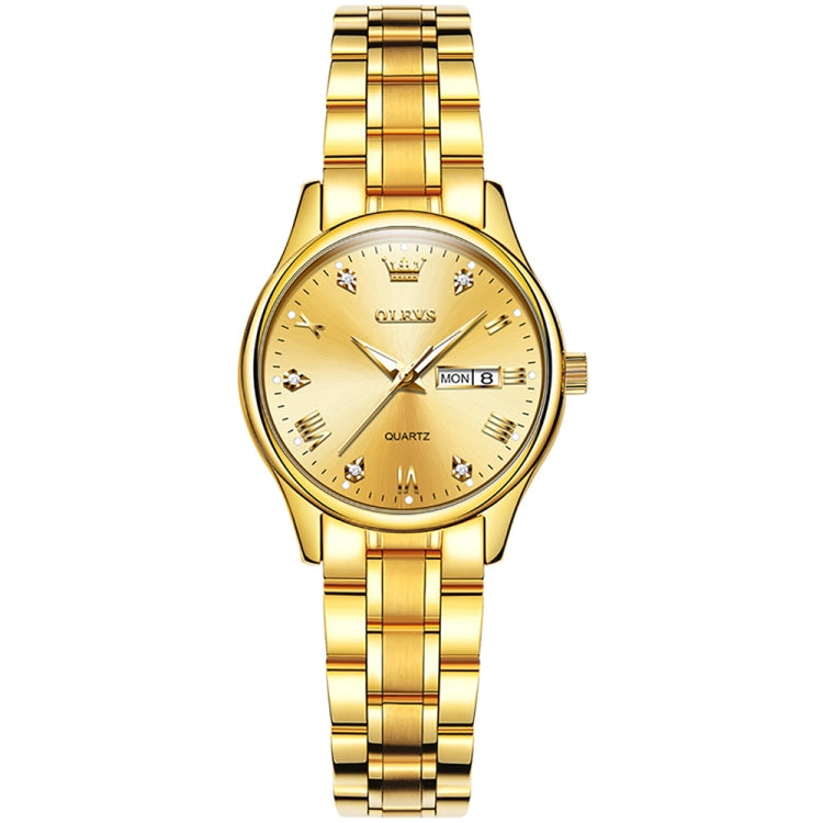 OLEVS 5563 Women Luminous Waterproof Quartz Watch(Gold) - Metal Strap Watches by OLEVS | Online Shopping UK | buy2fix