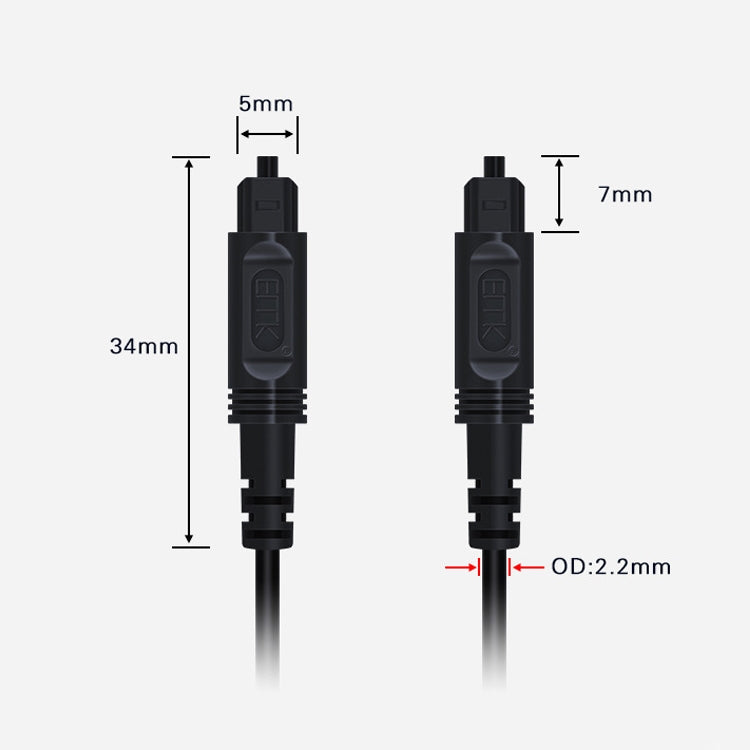 1.5m EMK OD2.2mm Digital Audio Optical Fiber Cable Plastic Speaker Balance Cable(Silver Grey) - Audio Optical Cables by EMK | Online Shopping UK | buy2fix