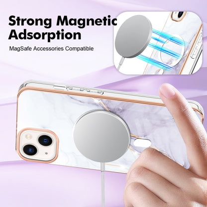 For iPhone 14 Marble Pattern Dual-side IMD Magsafe TPU Phone Case(White 006) - iPhone 14 Cases by buy2fix | Online Shopping UK | buy2fix