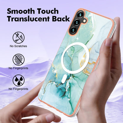 For Samsung Galaxy A54 5G Marble Pattern Dual-side IMD Magsafe TPU Phone Case(Green 003) - Galaxy Phone Cases by buy2fix | Online Shopping UK | buy2fix