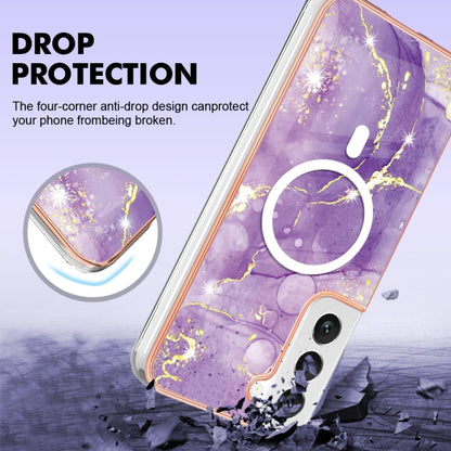 For Samsung Galaxy S22 5G Marble Pattern Dual-side IMD Magsafe TPU Phone Case(Purple 002) - Galaxy S22 5G Cases by buy2fix | Online Shopping UK | buy2fix