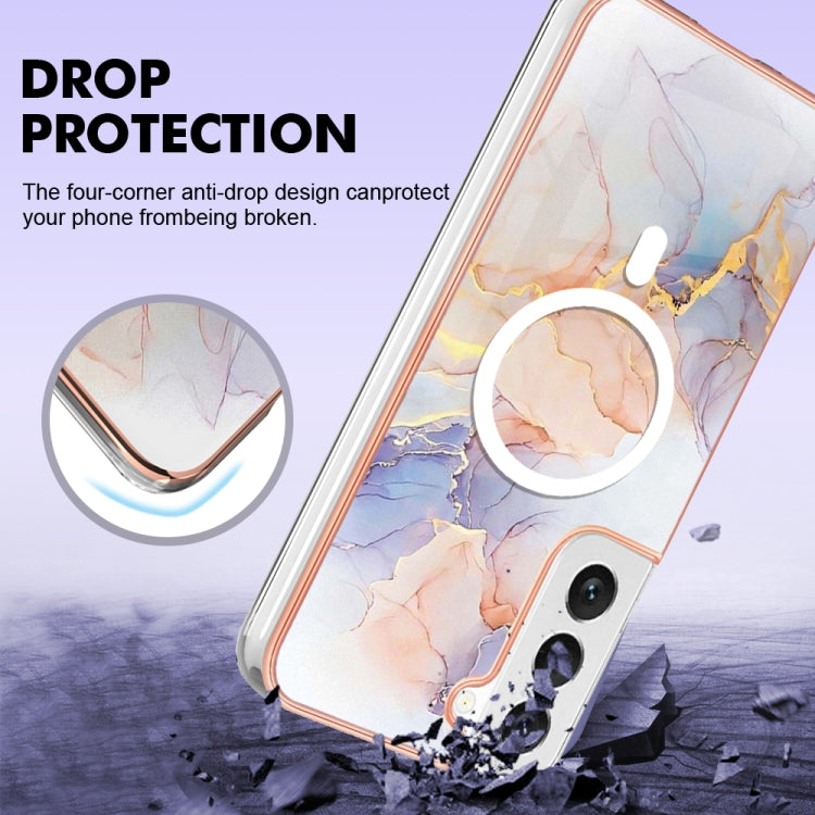 For Samsung Galaxy S23 5G Marble Pattern Dual-side IMD Magsafe TPU Phone Case(White Marble) - Galaxy S23 5G Cases by buy2fix | Online Shopping UK | buy2fix