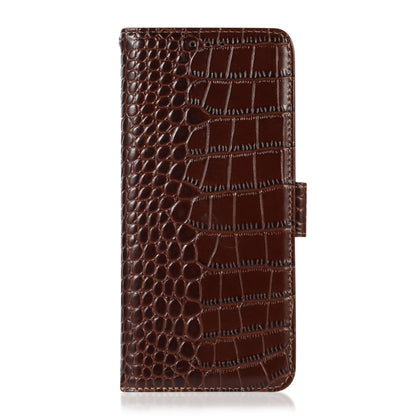 For Honor 90 Crocodile Top Layer Cowhide Leather Phone Case(Brown) - Honor Cases by buy2fix | Online Shopping UK | buy2fix