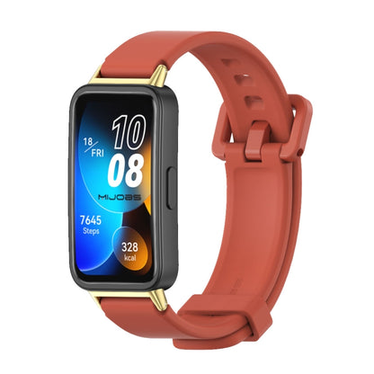 For Huawei Band 8 / 9 Mijobs Silicone Breathable Watch Band(Orange+Gold) - Watch Bands by MIJOBS | Online Shopping UK | buy2fix