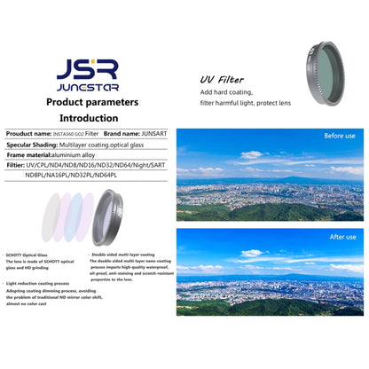 For Insta360 GO 2 / GO 3 JSR LS Series Camera Lens Filter, Filter:8 in 1 UV CPL ND8/16/32/64 STAR NIGHT - Len Accessories by JSR | Online Shopping UK | buy2fix