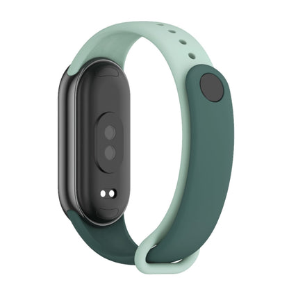 For Xiaomi Mi Band 8 Mijobs Dual Color Silicone Watch Band(Crow Blue+Aqua) - Watch Bands by MIJOBS | Online Shopping UK | buy2fix