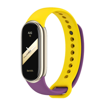 For Xiaomi Mi Band 8 Mijobs Dual Color Silicone Watch Band(Purple+Yellow) - Watch Bands by MIJOBS | Online Shopping UK | buy2fix