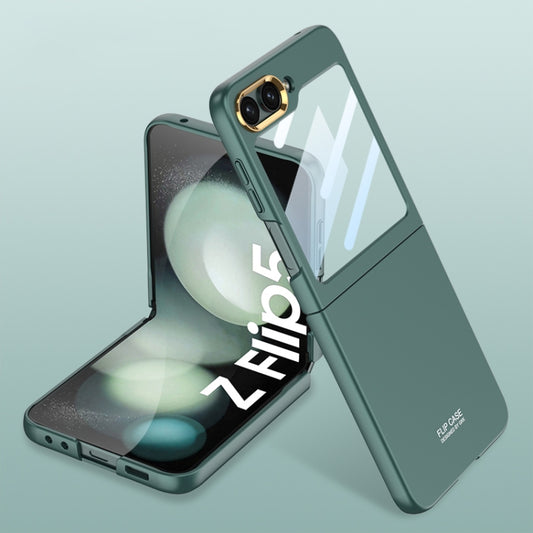 For Samsung Galaxy Z Flip5 GKK Integrated Ultra-thin Electroplating Lens Frame Phone Case(Green) - Galaxy Z Flip5 Cases by GKK | Online Shopping UK | buy2fix