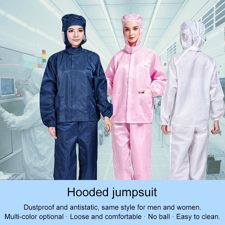 Striped Anti-static Split Hood Dust-proof Work Suit, Size:S(White) - Protective Clothing by buy2fix | Online Shopping UK | buy2fix