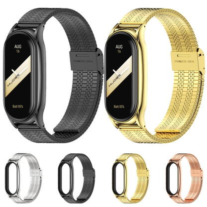 For Xiaomi Mi Band 8 Mijobs Plus Case Metal Watch Band(Gold) - Watch Bands by MIJOBS | Online Shopping UK | buy2fix