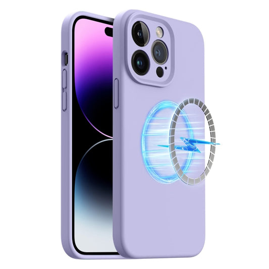 For iPhone 15 Pro LK MagSafe Magnetic Silicone Phone Case(Purple) - iPhone 15 Pro Cases by buy2fix | Online Shopping UK | buy2fix