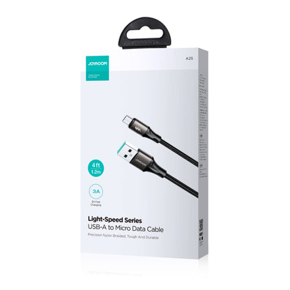 JOYROOM SA25-AM3 3A USB to Micro USB Fast Charge Data Cable, Length:1.2m(Black) - Micro USB Cable by JOYROOM | Online Shopping UK | buy2fix