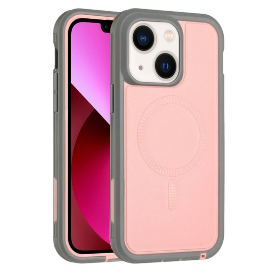 For iPhone 13 Defender Series XT MagSafe Magnetic PC + TPU Shockproof Phone Case(Pink+Grey) - iPhone 13 Cases by buy2fix | Online Shopping UK | buy2fix