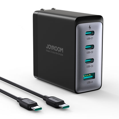 JOYROOM JR-TCG04 100W USB+3 x Type-C GaN Multi-port Charger Set, Specification:US Plug(Black) - USB Charger by JOYROOM | Online Shopping UK | buy2fix