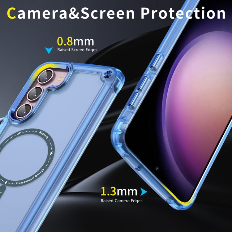 For Samsung Galaxy S22+ 5G Skin Feel TPU + PC MagSafe Magnetic Phone Case(Transparent Blue) - Galaxy S22+ 5G Cases by buy2fix | Online Shopping UK | buy2fix