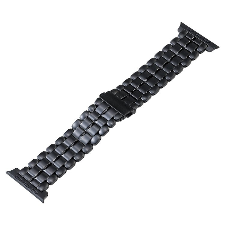 For Apple Watch Series 3 38mm Five Beads Titanium Steel Watch Band(Black) - Watch Bands by buy2fix | Online Shopping UK | buy2fix