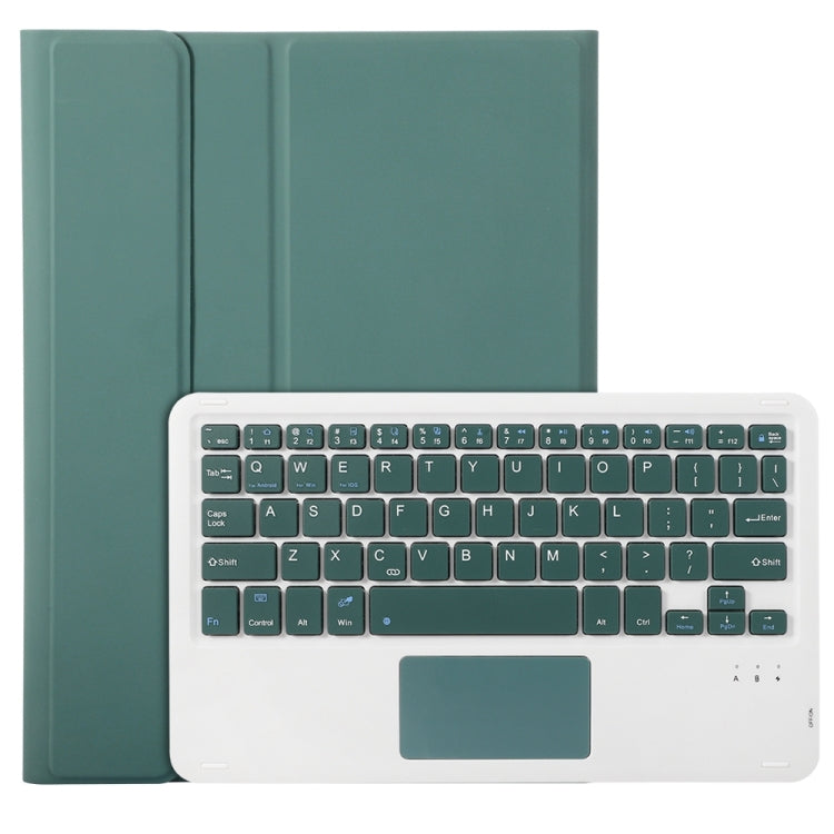 For Samsung Galaxy Tab S9 A710B-A Candy Color TPU Touch Bluetooth Keyboard Leather Tablet Case with Pen Holder(Dark Green) - Samsung Keyboard by buy2fix | Online Shopping UK | buy2fix