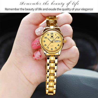 OLEVS 5567 Women Steel Strap Waterproof Quartz Watch(Gold) - Metal Strap Watches by OLEVS | Online Shopping UK | buy2fix