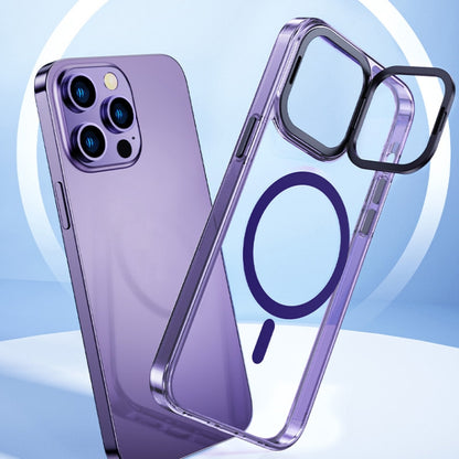 For iPhone 13 Pro Max MagSafe Magnetic Invisible Holder Transparent Phone Case(Purple) - iPhone 13 Pro Max Cases by buy2fix | Online Shopping UK | buy2fix