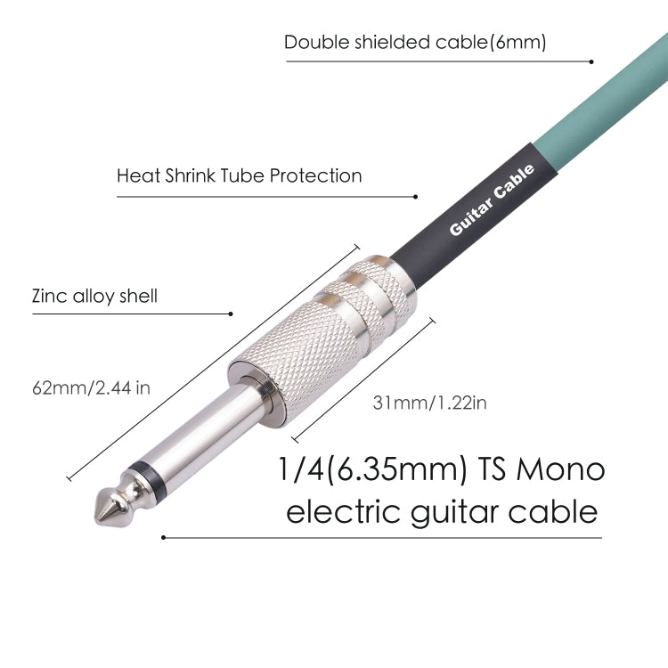 3045GR Mono 6.35mm Plug Male to Male Electric Guitar Audio Cable, Length:3m - Microphone Audio Cable & Connector by buy2fix | Online Shopping UK | buy2fix