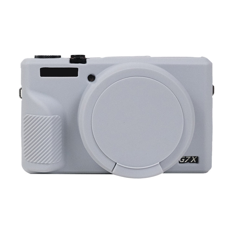 For Canon PowerShot G7 X Mark III / G7X3 Soft Silicone Protective Case with Lens Cover(Grey) - Protective Case by buy2fix | Online Shopping UK | buy2fix