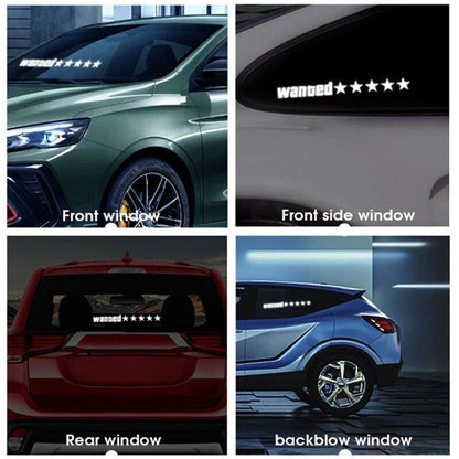 EL Luminous Car Stickers Cold Light Car Stickers Car Luminous Pattern Decoration(Wanted White) - Decorative Sticker by buy2fix | Online Shopping UK | buy2fix