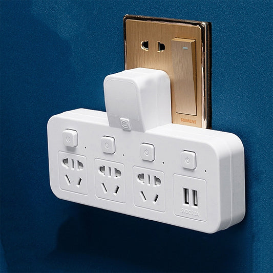 Home Office Multifunctional USB Wireless Plug Converter Plug Board 1 to 4 + 2USB - Extension Socket by buy2fix | Online Shopping UK | buy2fix