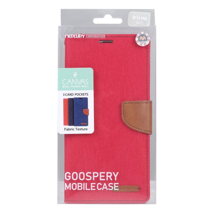 For iPhone 15 Pro Max GOOSPERY CANVAS DIARY Fabric Texture Flip Leather Phone Case(Red) - iPhone 15 Pro Max Cases by GOOSPERY | Online Shopping UK | buy2fix