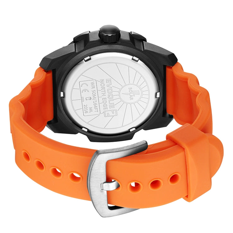 NORTH EDGE EVOQUE2 Outdoor Waterproof Solar Charging Sports Watch(Orange) - Sport Watches by NORTH EDGE | Online Shopping UK | buy2fix