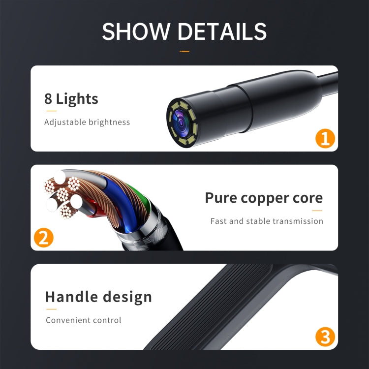 P200 8mm Side Lenses Integrated Industrial Pipeline Endoscope with 4.3 inch Screen, Spec:5m Tube -  by buy2fix | Online Shopping UK | buy2fix