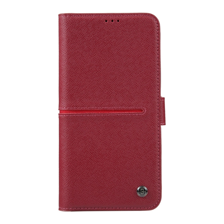 For iPhone 15 Pro Max GEBEI Top-grain Horizontal Flip Leather Phone Case(Wine Red) - iPhone 15 Pro Max Cases by GEBEI | Online Shopping UK | buy2fix