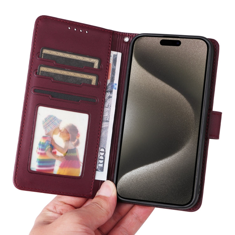 For iPhone 15 Pro Max BETOPNICE BN-005 2 in 1 Detachable Imitate Genuine Leather Phone Case(Wine Red) - iPhone 15 Pro Max Cases by BETOPNICE | Online Shopping UK | buy2fix