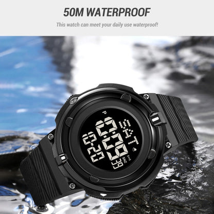 SKMEI 2010 Multifunctional Men 50M Waterproof Luminous Digital Wrist Watch(Black) - Leather Strap Watches by SKMEI | Online Shopping UK | buy2fix