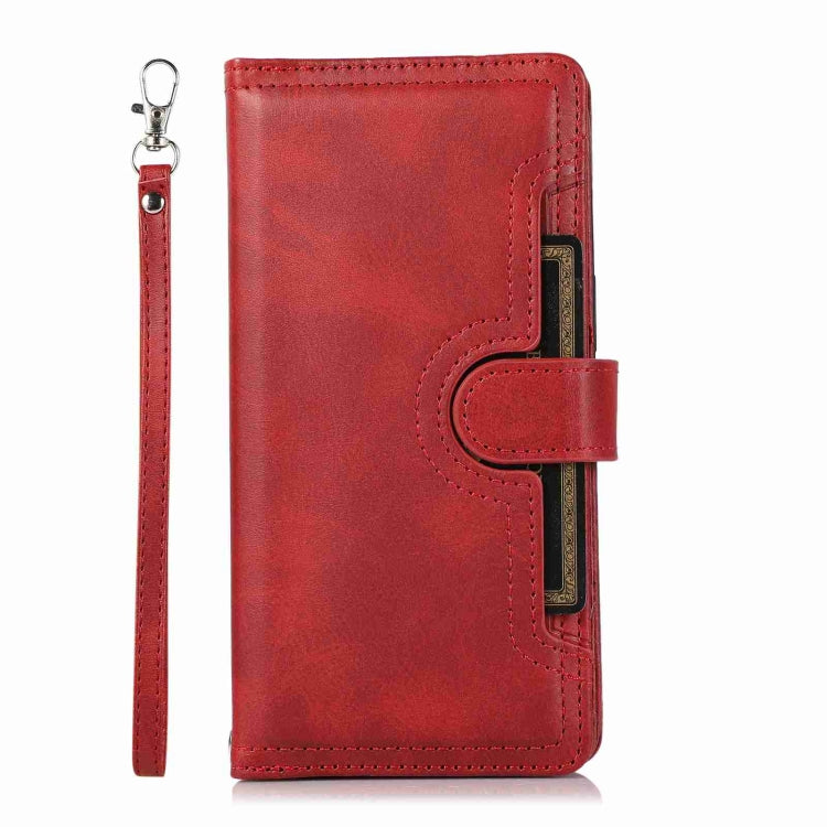 For iPhone 15 Pro Max Wristband Card Slot Leather Phone Case(Red) - iPhone 15 Pro Max Cases by buy2fix | Online Shopping UK | buy2fix