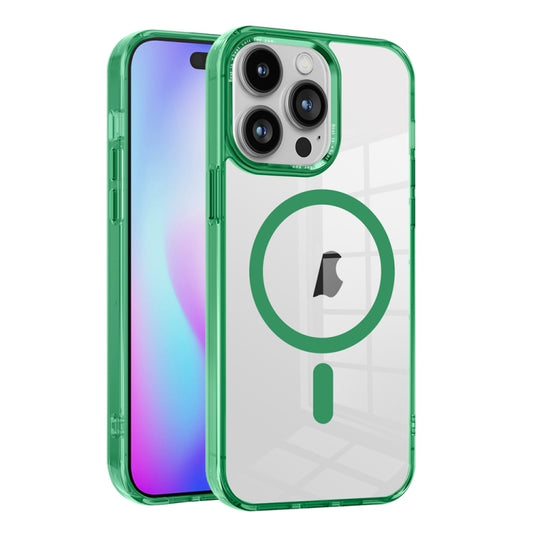 For iPhone 15 Pro Max Ice Color Magnetic Series PC + Acrylic Magsafe Phone Case(Green) - iPhone 15 Pro Max Cases by buy2fix | Online Shopping UK | buy2fix