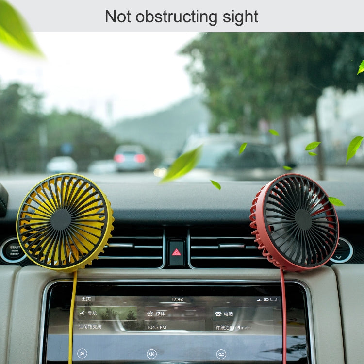 F829 Portable Car Air Outlet Electric Cooling Fan with LED Light(Yellow) - Heating & Fans by buy2fix | Online Shopping UK | buy2fix