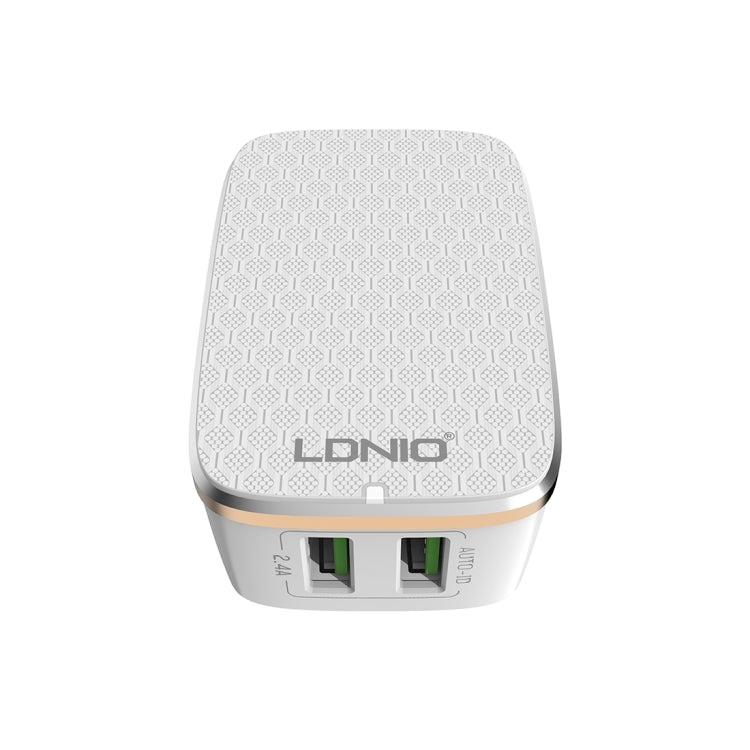 LDNIO A2204 2 in 1 12W Dual USB Interface Travel Charger Mobile Phone Charger with 8 Pin Data Cable, AU Plug - USB Charger by LDNIO | Online Shopping UK | buy2fix