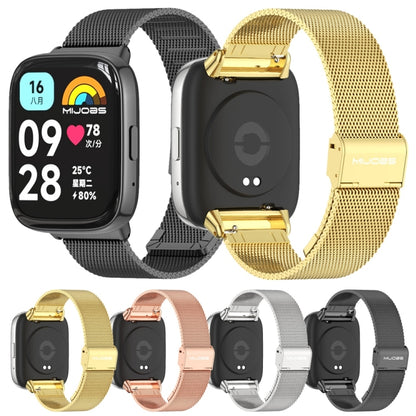 For Redmi Watch 3 Lite / Watch 3 Active Mijobs Milan Buckle Metal Watch Band(Rose Gold) - Watch Bands by MIJOBS | Online Shopping UK | buy2fix