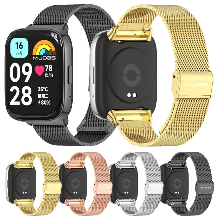 For Redmi Watch 3 Lite / Watch 3 Active Mijobs Milan Buckle Metal Watch Band(Gold) - Watch Bands by MIJOBS | Online Shopping UK | buy2fix