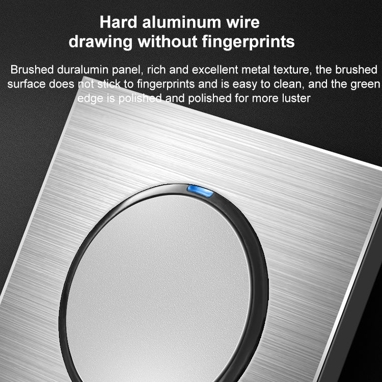 86mm Gray Aluminum Wire Drawing LED Switch Panel, Style:Four Open Dual Control - Consumer Electronics by buy2fix | Online Shopping UK | buy2fix