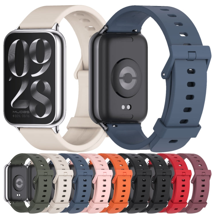 For Xiaomi Smart Band 9 Pro / 8 Pro Mijobs Silicone Breathable Watch Band(Khaki Green+Silver) - Watch Bands by MIJOBS | Online Shopping UK | buy2fix