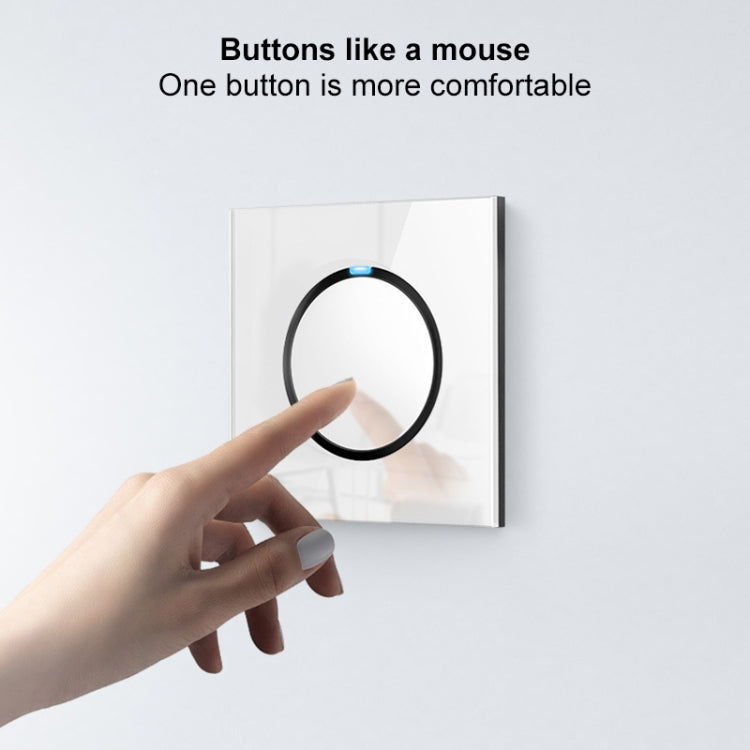 86mm Round LED Tempered Glass Switch Panel, White Round Glass, Style:Two Open Dual Control - Consumer Electronics by buy2fix | Online Shopping UK | buy2fix