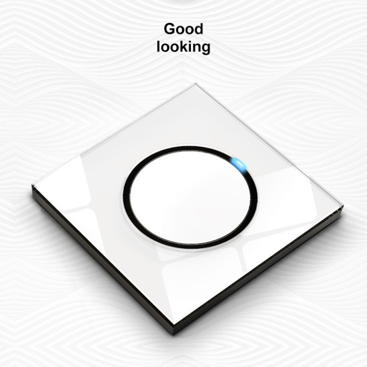 86mm Round LED Tempered Glass Switch Panel, White Round Glass, Style:One Billing Control - Consumer Electronics by buy2fix | Online Shopping UK | buy2fix