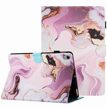 For iPad 2025 / 2022 Marble Pattern Stitching Smart Leather Tablet Case(Gold Pink) - iPad 2025 / 2022 Cases by buy2fix | Online Shopping UK | buy2fix