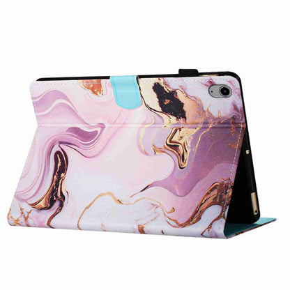 For iPad 2025 / 2022 Marble Pattern Stitching Smart Leather Tablet Case(Gold Pink) - iPad 2025 / 2022 Cases by buy2fix | Online Shopping UK | buy2fix