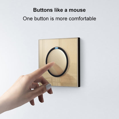 86mm Round LED Tempered Glass Switch Panel, Gold Round Glass, Style:Telephone-Computer Socket - Consumer Electronics by buy2fix | Online Shopping UK | buy2fix