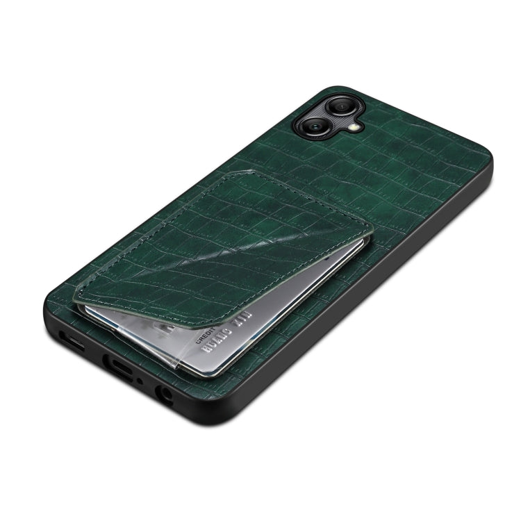 For Samsung Galaxy S23 FE 5G Denior Imitation Crocodile Leather Back Phone Case with Holder(Green) - Galaxy S23 FE 5G Cases by Denior | Online Shopping UK | buy2fix