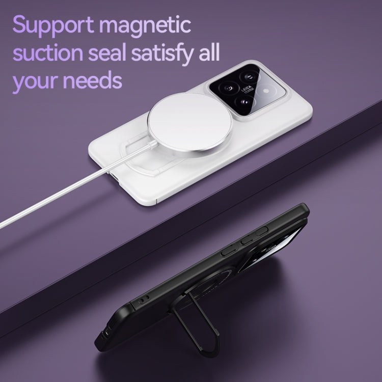 For Xiaomi 14 Matte Magsafe Magnetic Phone Case with Trolley Holder(Night Purple) - 14 Cases by buy2fix | Online Shopping UK | buy2fix