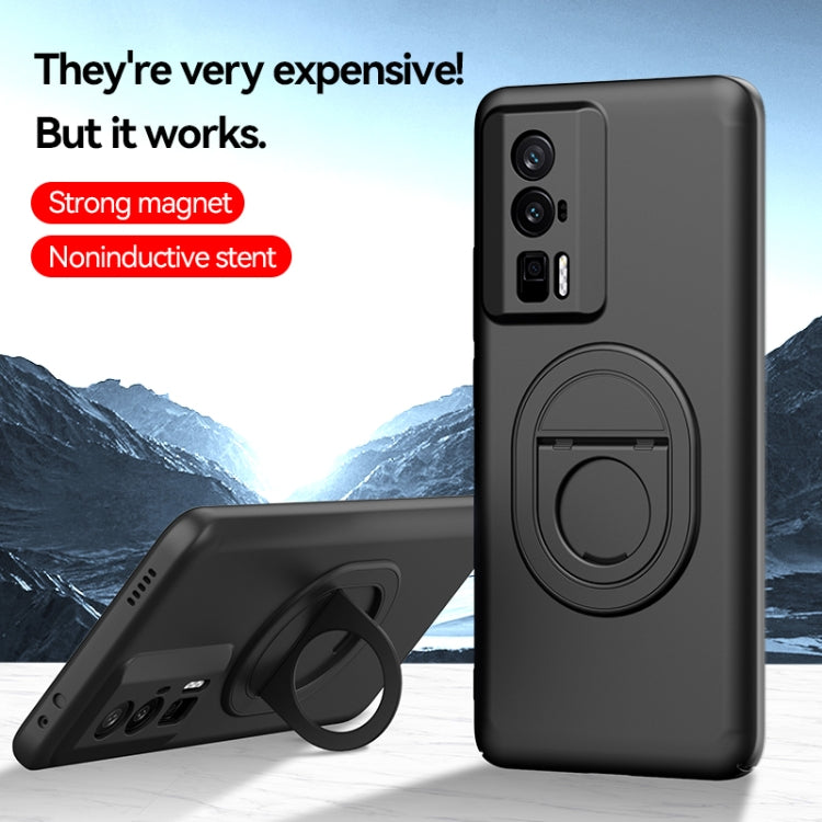 For Xiaomi Redmi K60e Magsafe Hidden Fold Holder Full Coverage Shockproof Phone Case(Black) - Xiaomi Cases by buy2fix | Online Shopping UK | buy2fix